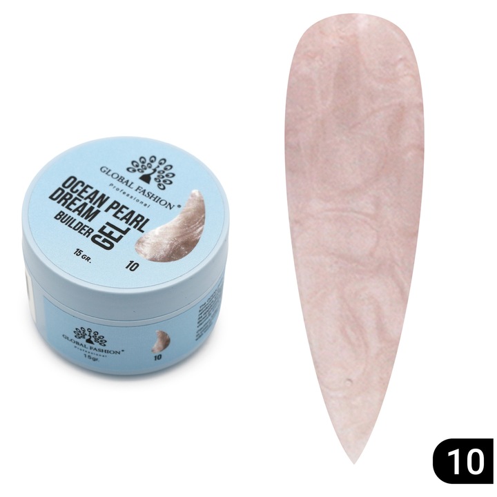 Gel pentru modelarea unghiilor 15 gr, Ocean Pearl Dream Builder Gel 10