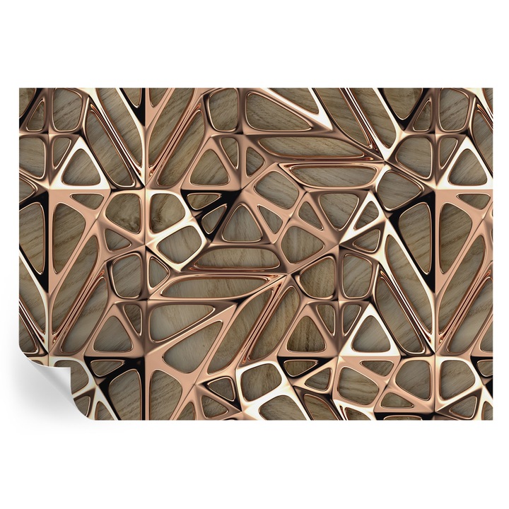 Tapet Textil Autocolant, Tulup, Model geometric, Maro, 208 x 146 cm, Decorativ, Usor De Montat Si Rezistent, 010170060950000033990