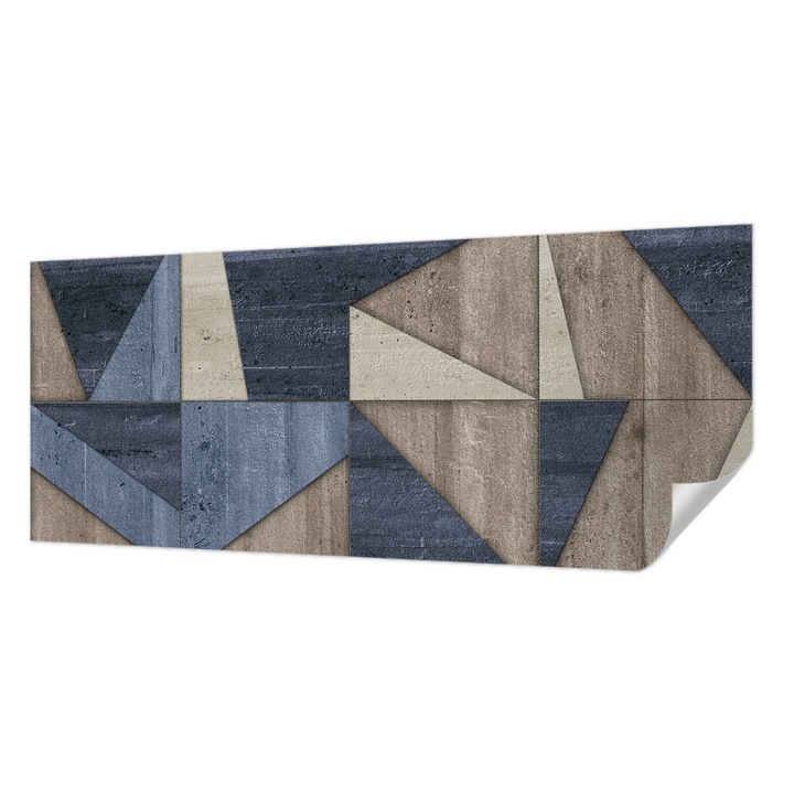 Öntapadós Tapéta Fali Dekoráció, Wallfluent, Geometriai minták, Kék, 250 x 104 cm, Modern Dizájn, Nedvesség- És Foltálló, 010170060020000077399