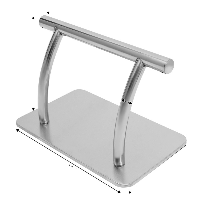 Suport pentru picioare pentru scaun de frizerie, design ergonomic, inox, 29.5x19x1.5cm, argintiu
