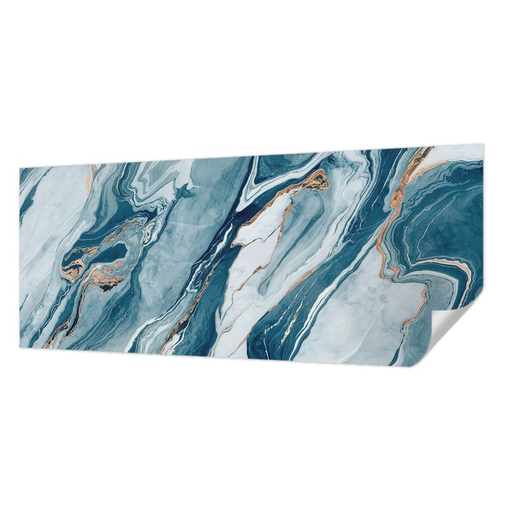 Öntapadós Fotótapéta Falra, Wallfluent, Ásványi elegancia, Kék, 250 x 104 cm, Nappaliba, Konyhába, 010170060020000281913