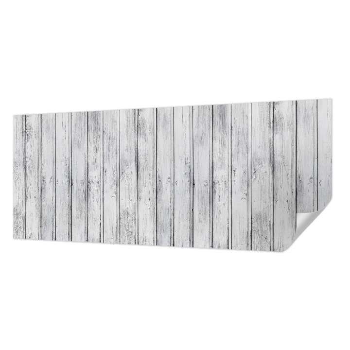 Tapet Textil Autocolant, Wallfluent, Scanduri de lemn, Alb, 250 x 104 cm, Pentru Interior, Usor De Curatat, 010170060020000282496