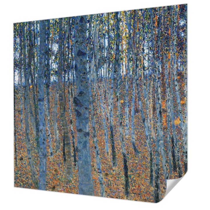 Öntapadós Dekor Tapéta, Wallfluent, Nyírerdő, Kék, 250 x 250 cm, Erős Ragasztó, Modern Belsőépítészeti Dekoráció, 010170060030000285565
