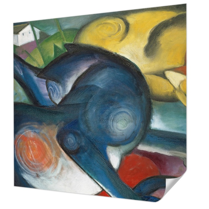 Öntapadós Tapéta Fali Dekoráció, Wallfluent, Macskaművészet, Kék, 250 x 250 cm, Modern Dizájn, Nedvesség- És Foltálló, 010170060030000285571