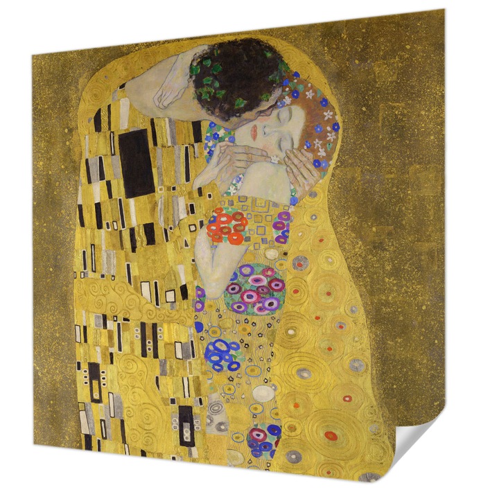 Öntapadós Dekor Tapéta, Wallfluent, Szecessziós pár, Sárga, 250 x 250 cm, Nappaliba, Konyhába, 010170060030000285568