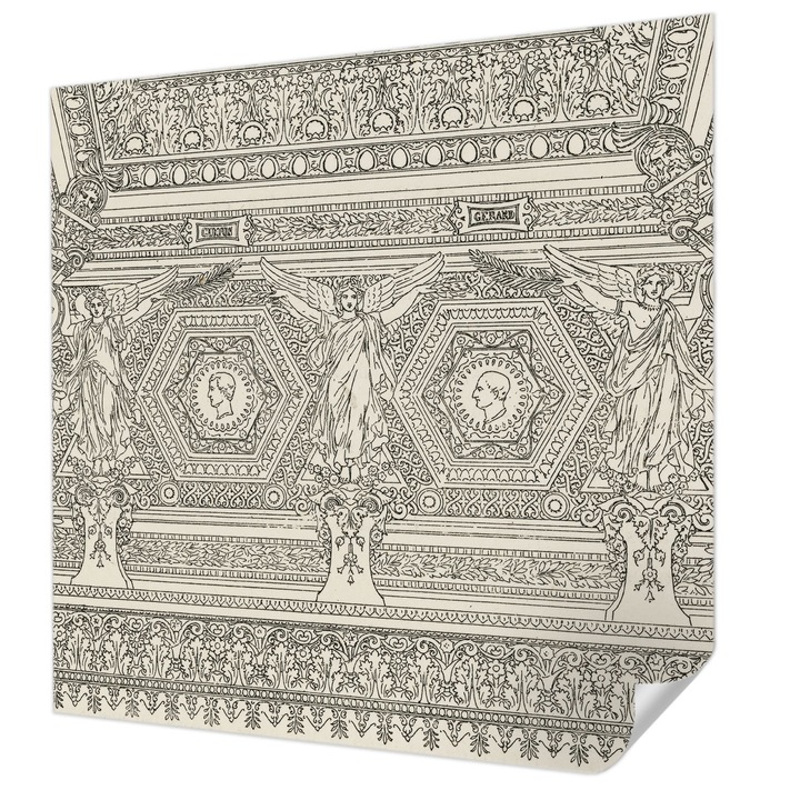 Öntapadós Tapéta Fali Dekoráció, Wallfluent, Klasszikus dísz, Fehér, 250 x 250 cm, Nappaliba, Konyhába, 010170060030000285576