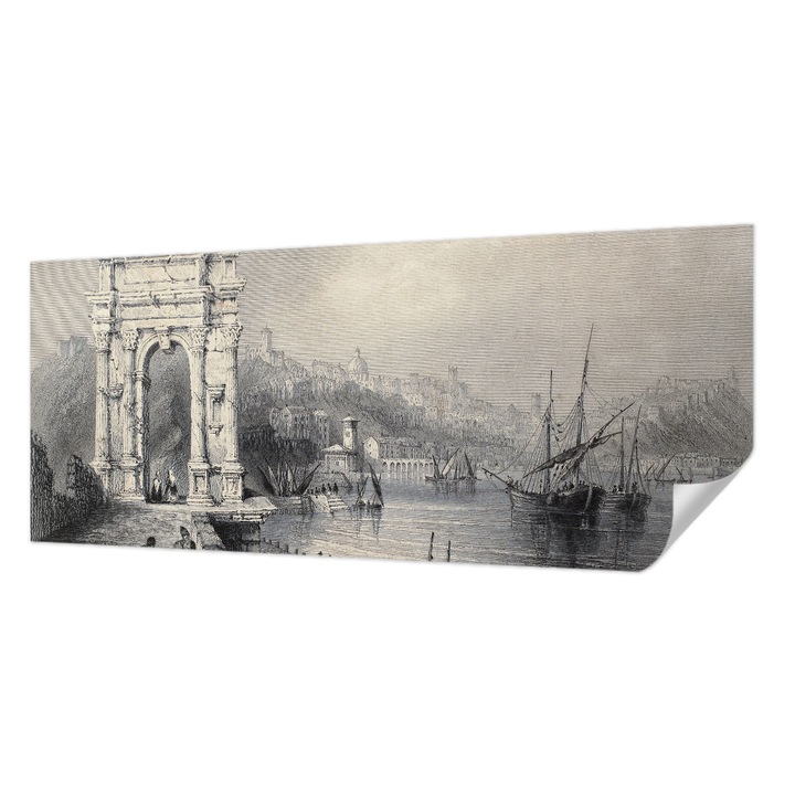 Fali Fotótapéta Autodeziv, Wallfluent, Peisaj marin, Gri, 250 x 104 cm, Decorativ, Usor De Instalat, 010170060020000282715