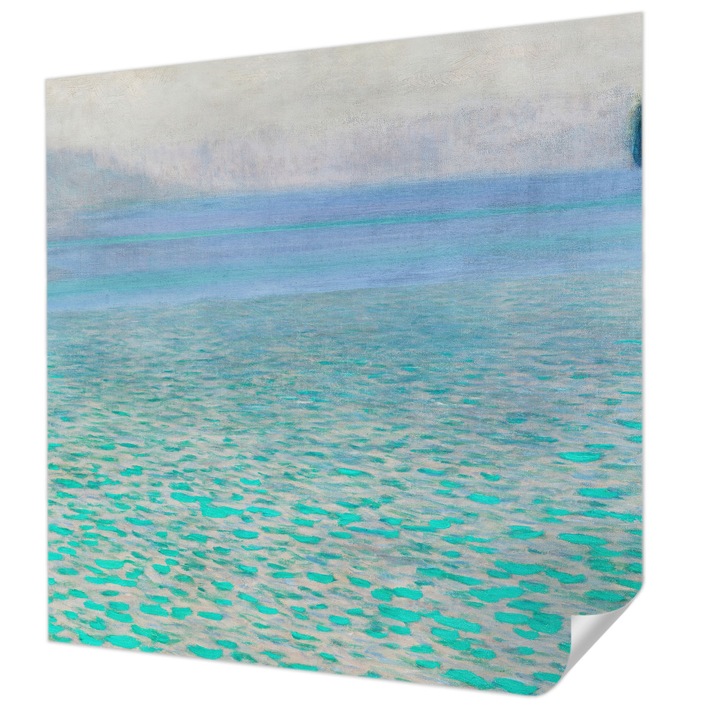 Öntapadós Dekor Tapéta, Wallfluent, Türkiz víz, Krémszín, 250 x 250 cm, Dekoráció, Falra, 010170060030000285566