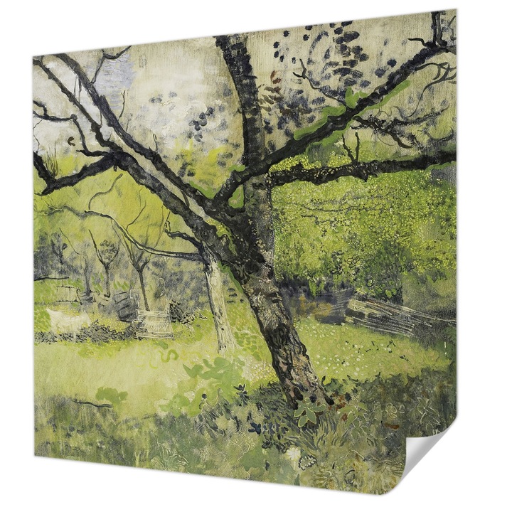 Öntapadós Tapéta Falra, Wallfluent, Tavaszi park, Zöld, 250 x 250 cm, Nappaliba, Konyhába, 010170060030000285584