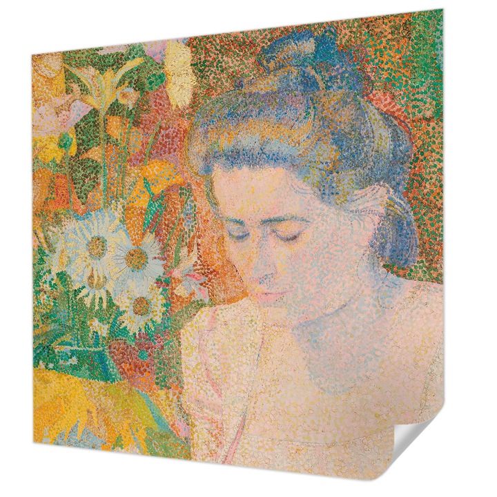 Öntapadós Dekor Tapéta, Wallfluent, Virágportré, Sárga, 250 x 250 cm, Előszobába, Hálószobába, 010170060030000285604