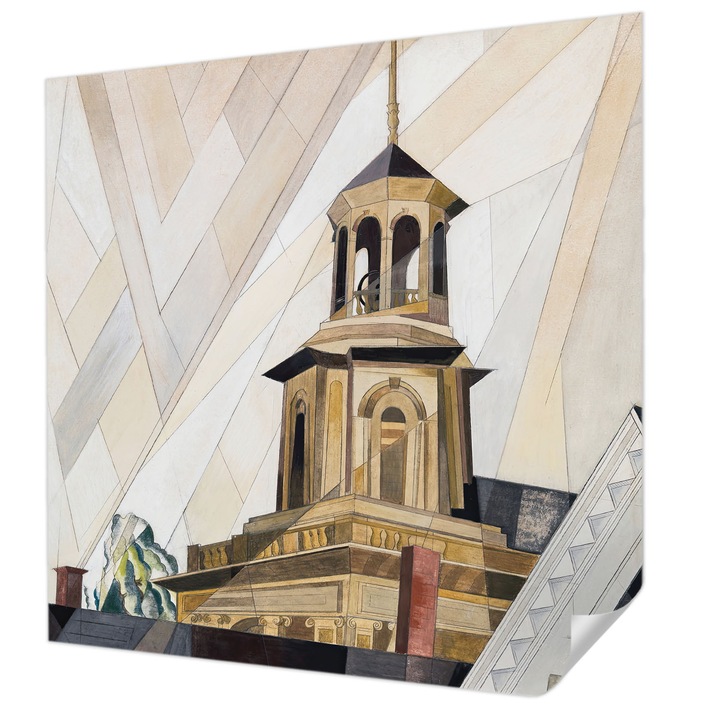 Fali Fotótapéta Autocolant, Wallfluent, Turn arhitectural, Alb, 250 x 250 cm, Pentru Sufragerie, Dormitor, 010170060030000285589