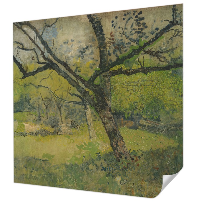 Öntapadós Tapéta Fali Dekoráció, Wallfluent, Zöld táj, Zöld, 250 x 250 cm, Nappaliba, Konyhába, 010170060030000285613