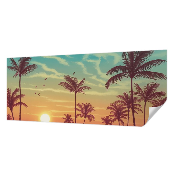 Fali Fotótapéta Autodeziv, Wallfluent, Peisaj tropical, Albastru, 250 x 104 cm, Pentru Living, Birou, Hol, 010170060020000284713