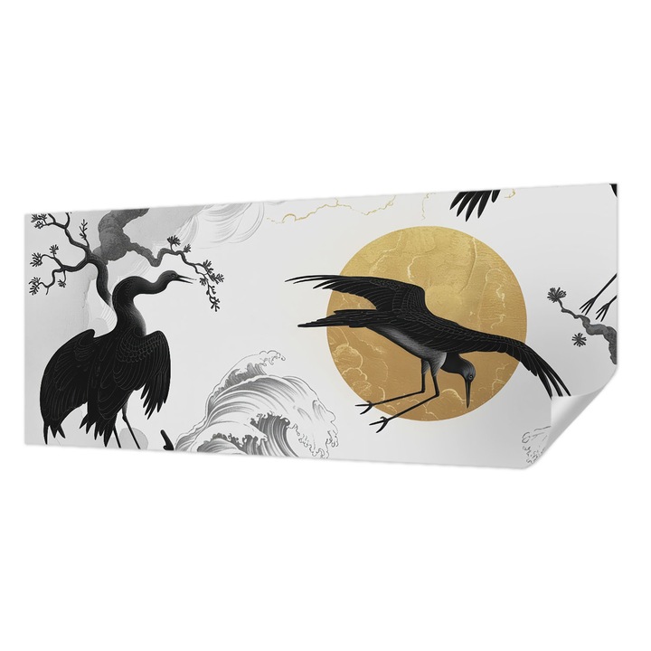 Tapet Textil Autocolant, Wallfluent, Macarale negre, Multicolor, 250 x 104 cm, Detasabil, Lavabil, 010170060020000284746