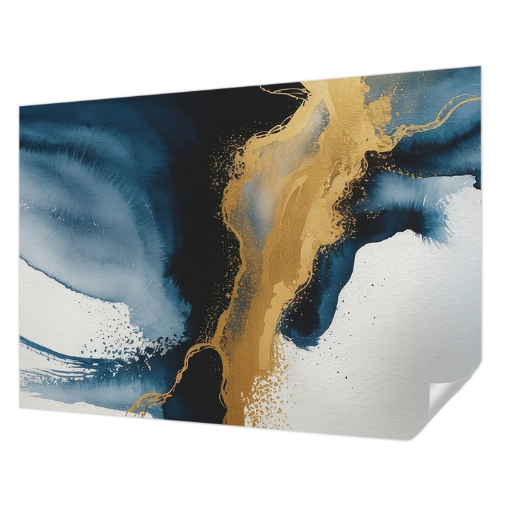 Tapet Textil Autocolant, Wallfluent, Abstractie colorata, Albastru, 208 x 146 cm, Pentru Interior, Usor De Curatat, 010170060950000284821