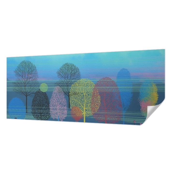 Tapet Textil Autocolant, Wallfluent, Armonie colorata, Albastru, 250 x 104 cm, Pentru Perete, Rezistente La Apa, Umiditate Si Pete, 010170060020000285054