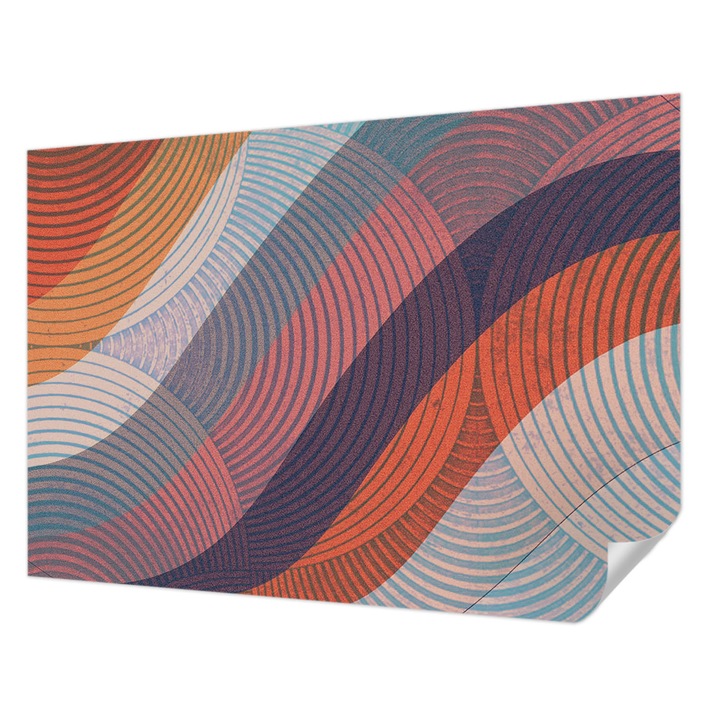 Fali Fotótapéta Autocolant, Wallfluent, Valuri colorate, Portocaliu, 208 x 146 cm, Pentru Interior, Usor De Curatat, 010170060950000284837