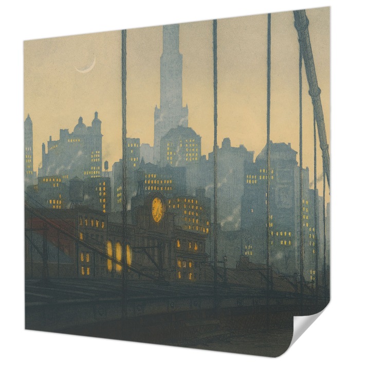 Fali Fotótapéta Autocolant, Wallfluent, Panorama de seara, Gri, 250 x 250 cm, Pentru Baie, Bucatarie, 010170060030000285625