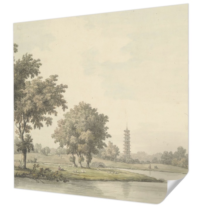 Öntapadós Tapéta Fali Dekoráció, Wallfluent, Egy csendes park, Szürke, 250 x 250 cm, Klasszikus, Könnyen Felszerelhető, 010170060030000285626