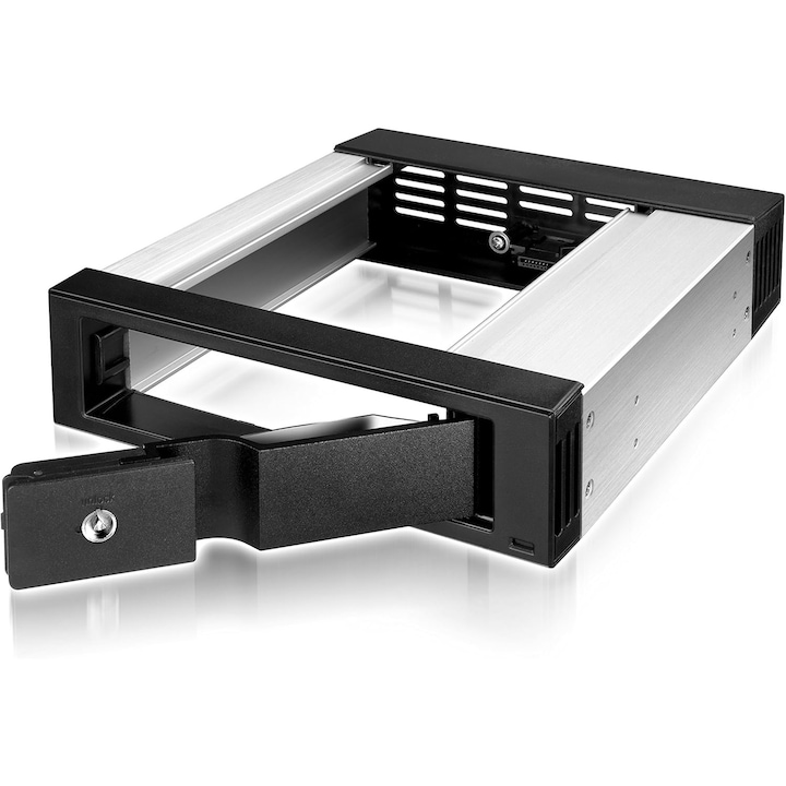 Rack Hard Drive ICY BOX IB-158SSK-B pentru HDD 3.5", aluminiu, sistem de blocare, 5.25"