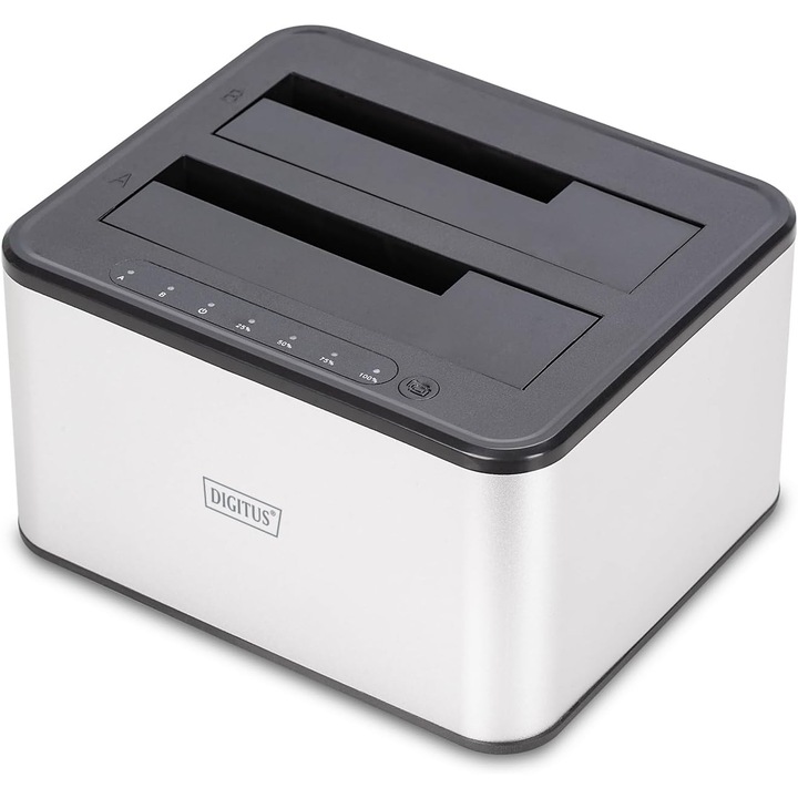 DIGITUS докинг станция за два HDD/SSD диска, USB 3.0, офлайн клониране, 2.5"/3.5"