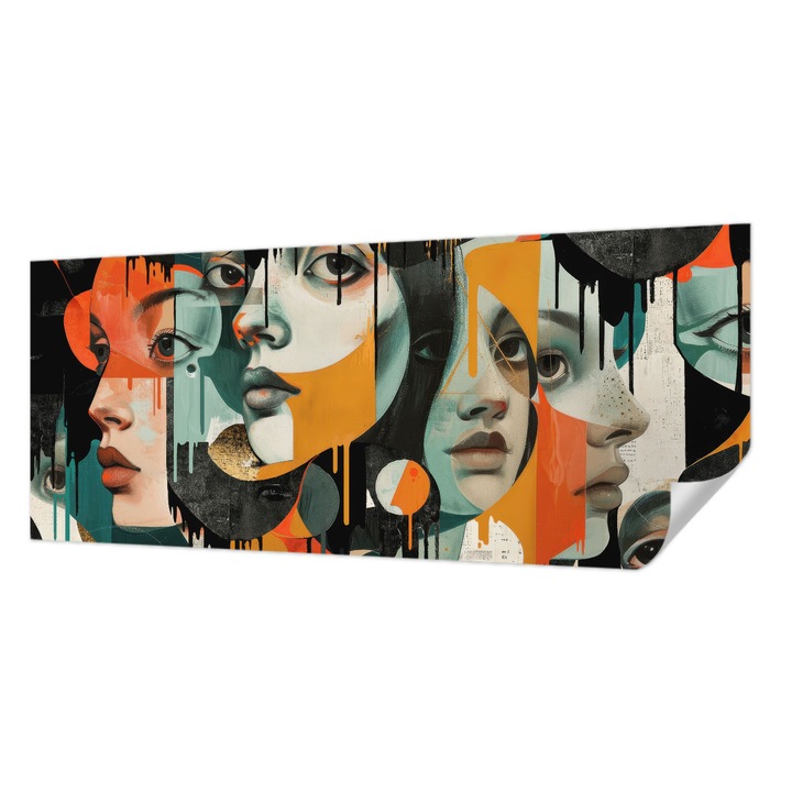 Tapet Textil Autocolant, Wallfluent, Fete colorate, Negru, 250 x 104 cm, Pentru Interior, Usor De Curatat, 010170060020000285337