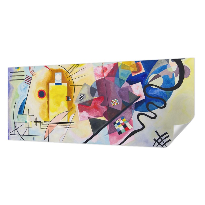 Tapet Textil Autocolant, Wallfluent, Abstractie colorata, Galben, 250 x 104 cm, Detasabil, Lavabil, 010170060020000285385