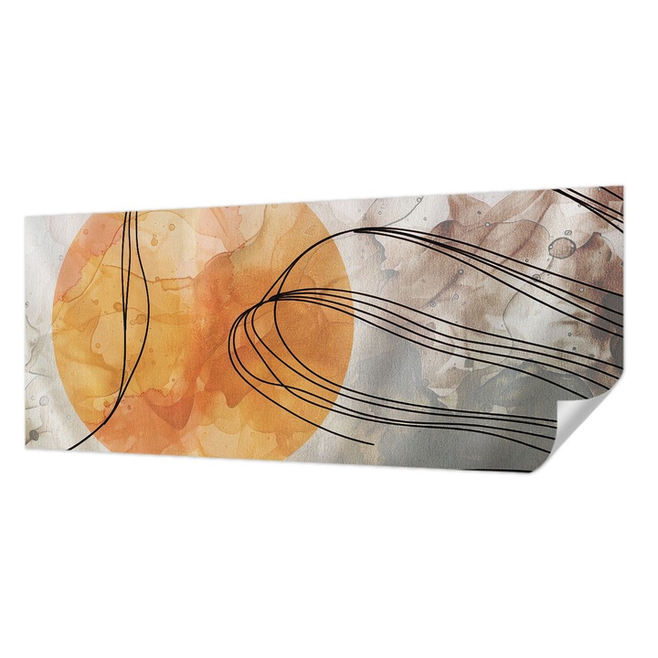 Tapet Autocolant De Perete, Wallfluent, Abstractie armonioasa, Portocaliu, 250 x 104 cm, Decorativ, Usor De Instalat, 010170060020000285114