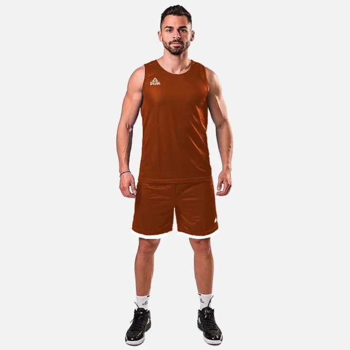 Set maiou/short baschet PeakSport, roșu/alb, 2XL INTL