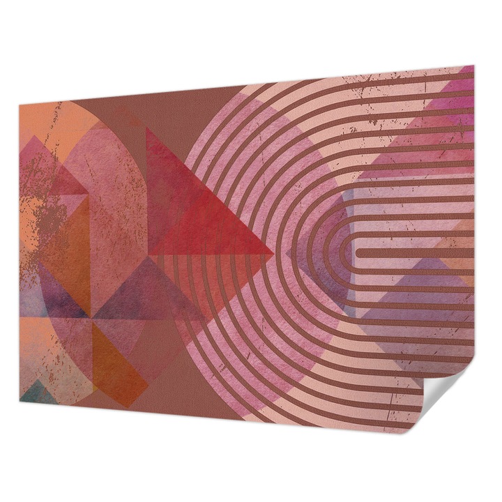 Tapet Autodeziv De Perete, Wallfluent, Forme abstracte, Maro, 208 x 146 cm, Pentru Interior, Rezistente La Apa, Umiditate Si Pete, 010170060950000285000