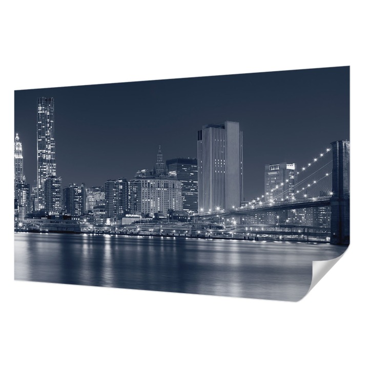 Fali Fotótapéta Autocolant, Wallfluent, Orasul noptii, Multicolor, 416 x 254 cm, Pentru Baie, Bucatarie, 010170060070000000857