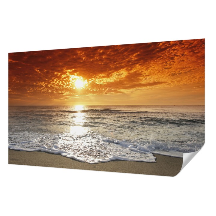 Öntapadós Fotótapéta Falra, Wallfluent, Óceán hullámai, Sárga, 416 x 254 cm, Modern Dizájn, Könnyen Felszerelhető És Tisztítható, 010170060070000001130