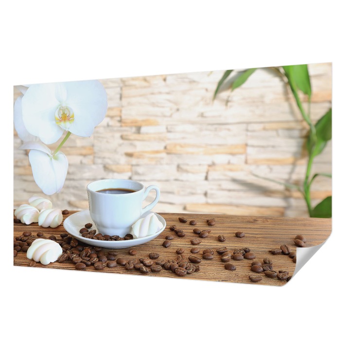 Öntapadós Dekor Tapéta, Wallfluent, Virágos kikapcsolódás, Fehér, 416 x 254 cm, Dekoráció, Falra, 010170060070000001676