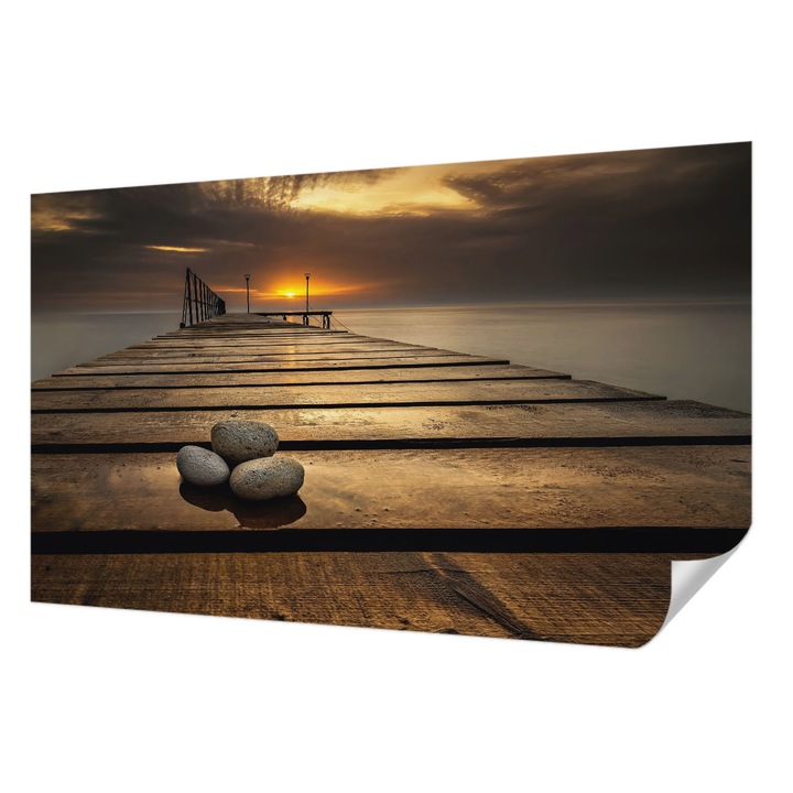 Öntapadós Tapéta Falra, Wallfluent, Napnyugta, Barna, 416 x 254 cm, Fali Dekoráció, Nedvesség- És Foltálló, 010170060070000001913