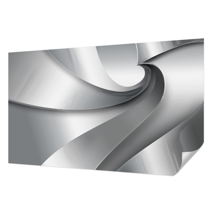 Öntapadós Fotótapéta Falra, Wallfluent, Geometriai spirálok, Szürke, 416 x 254 cm, Könnyen Tisztítható, Nedvességálló, 010170060070000003076