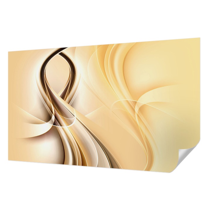 Öntapadós Fotótapéta Falra, Wallfluent, Hullámos vonalak, Bézs, 416 x 254 cm, Klasszikus, Könnyen Felszerelhető, 010170060070000005886