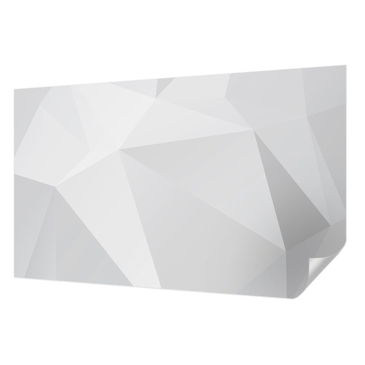 Öntapadós Dekor Tapéta, Wallfluent, Szürke háromszögek, Fehér, 416 x 254 cm, Fali Dekoráció, Nedvesség- És Foltálló, 010170060070000006051