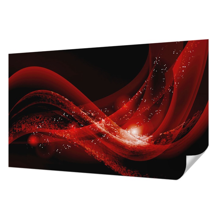 Öntapadós Fotótapéta Falra, Wallfluent, Vörös örvény, Fekete, 416 x 254 cm, Nappaliba, Konyhába, 010170060070000005924