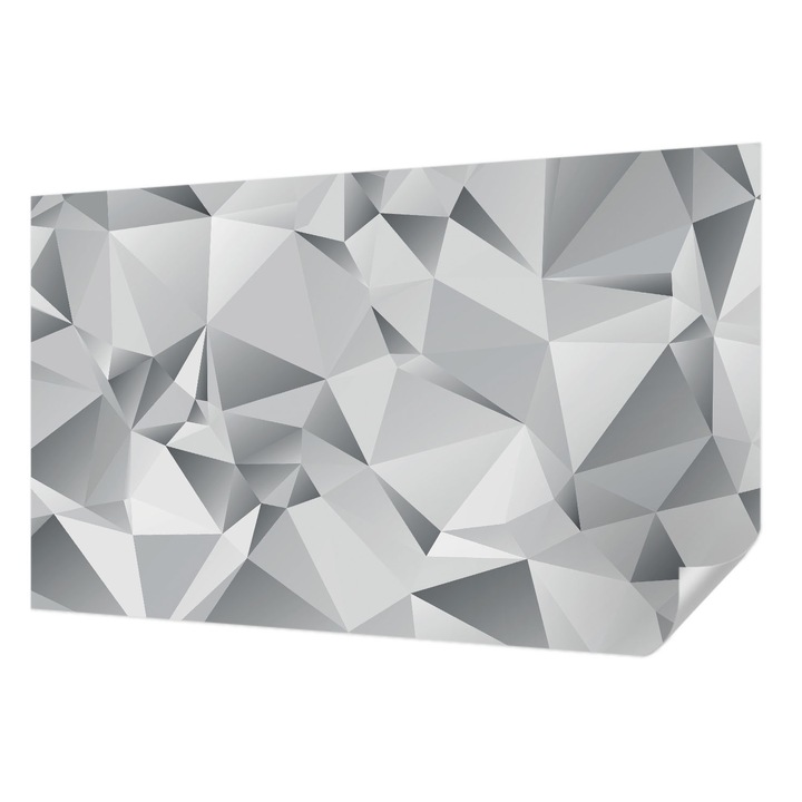 Öntapadós Dekor Tapéta, Wallfluent, Absztrakt geometria, Szürke, 416 x 254 cm, Könnyen Tisztítható, Nedvességálló, 010170060070000006007