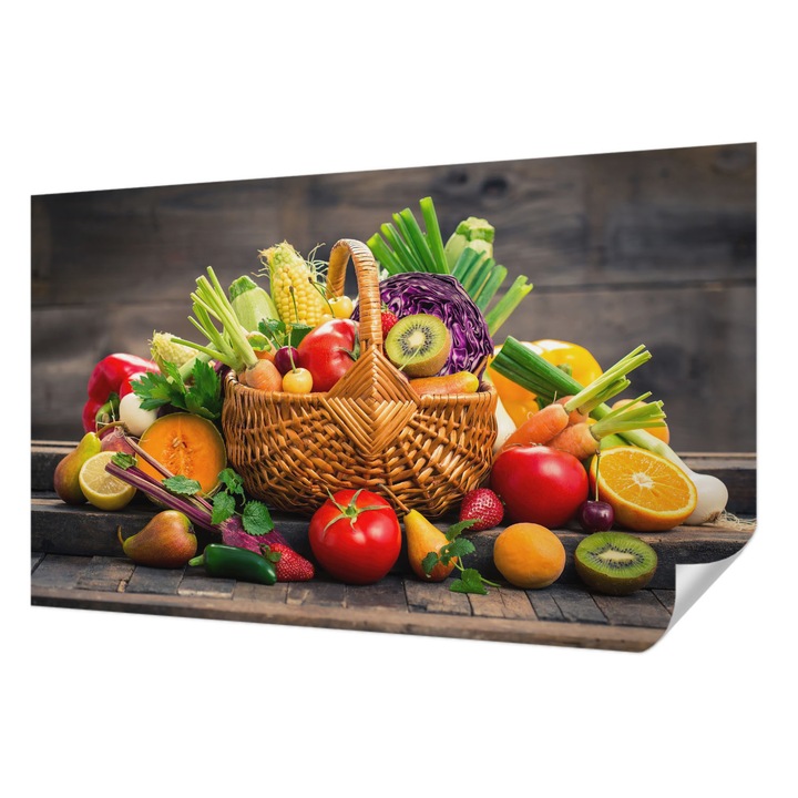 Öntapadós Tapéta Fali Dekoráció, Wallfluent, Gyümölcsös gazdagság, Zöld, 416 x 254 cm, Modern Dizájn, Nedvesség- És Foltálló, 010170060070000006827