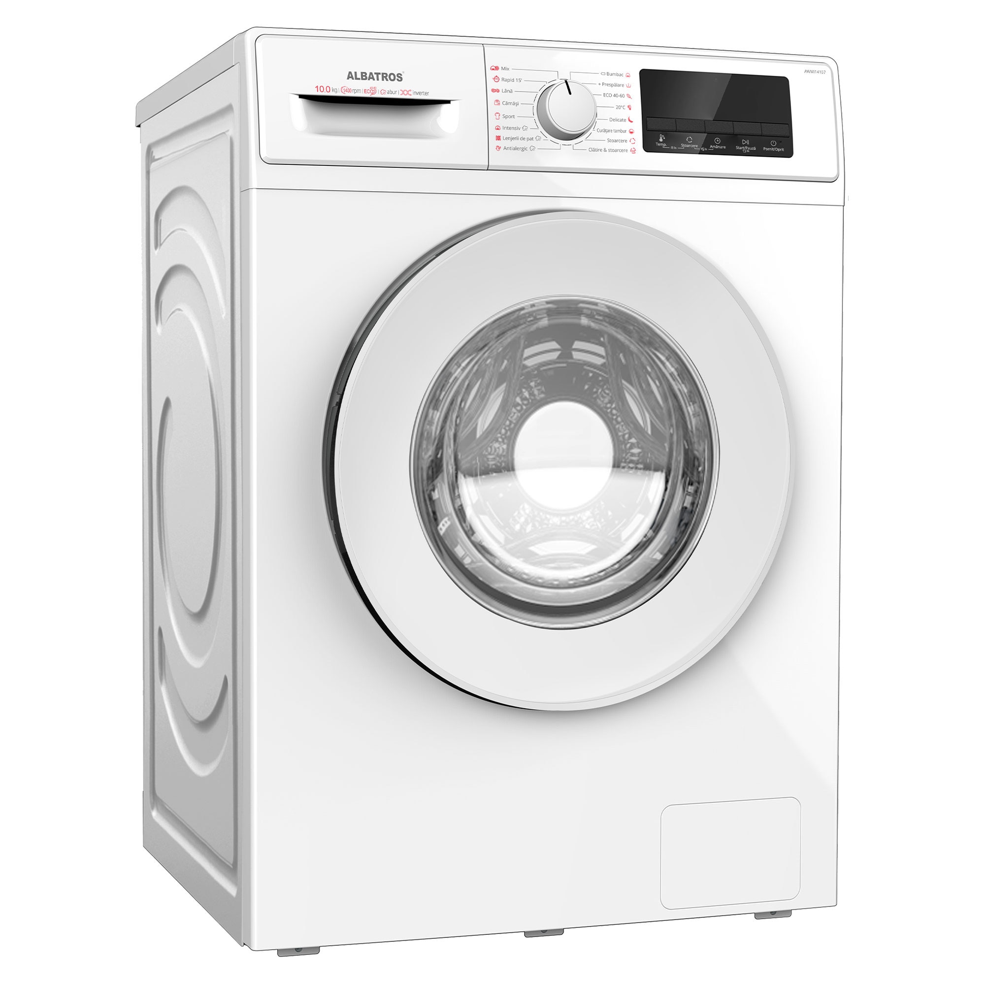 Masina de spalat rufe Albatros AWMI14107, 10 kg, Motor Inverter, 16 programe, 1400 rotatii/min., Clasa energetica A – 10%
