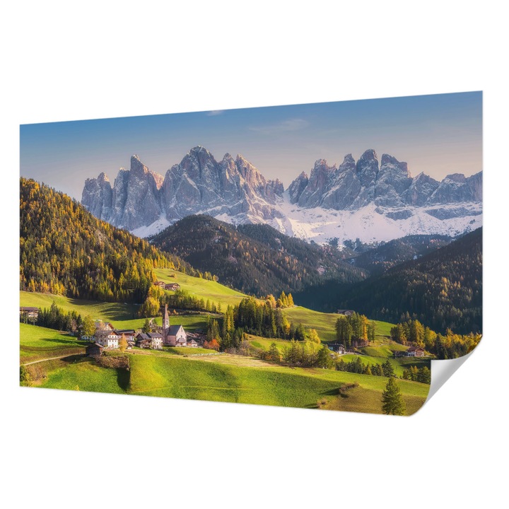 Öntapadós Tapéta Falra, Wallfluent, Hegyi táj, Zöld, 416 x 254 cm, Könnyen Tisztítható, Nedvességálló, 010170060070000007281