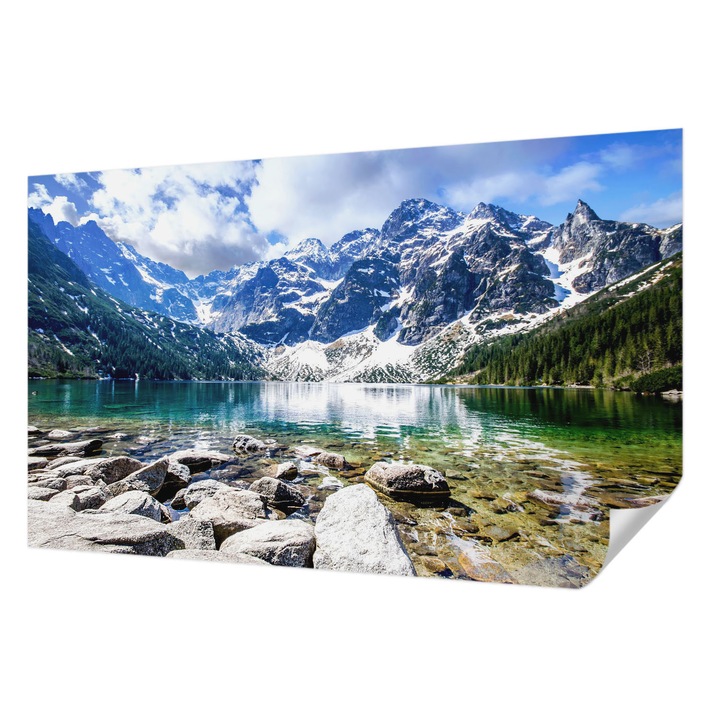 Öntapadós Tapéta Falra, Wallfluent, Hegyi táj, Kék, 416 x 254 cm, Dekoráció, Klasszikus, 010170060070000007611