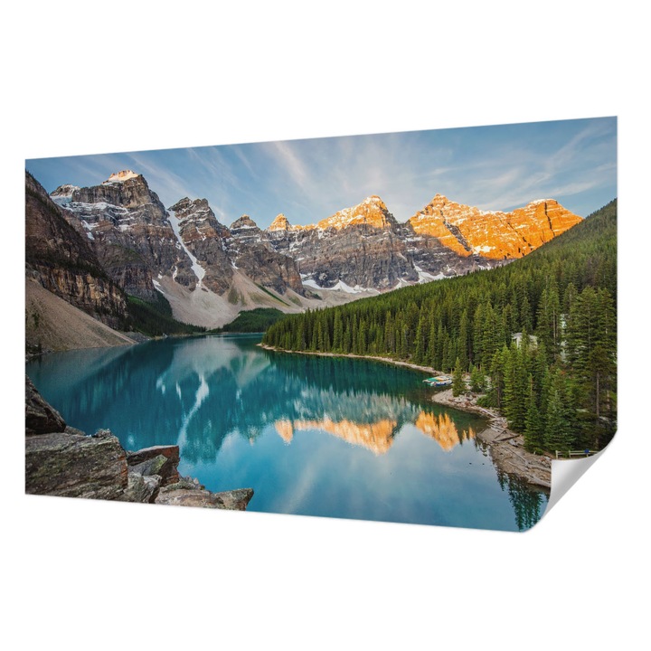 Öntapadós Tapéta Falra, Wallfluent, Hegyi tükörkép, Kék, 416 x 254 cm, Modern Dizájn, Könnyen Felszerelhető És Tisztítható, 010170060070000007453