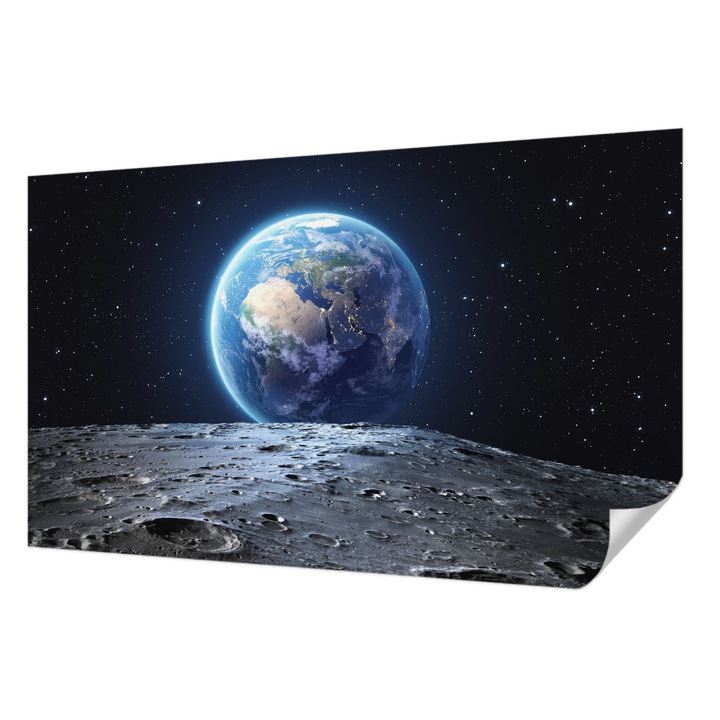 Öntapadós Dekor Tapéta, Wallfluent, Kozmikus panoráma, Fekete, 416 x 254 cm, Fali Dekoráció, Nedvesség- És Foltálló, 010170060070000008441