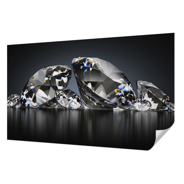 Öntapadós Fotótapéta Falra, Wallfluent, Kristály szépség, Fekete, 416 x 254 cm, Erős Ragasztó, Modern Belsőépítészeti Dekoráció, 010170060070000007765