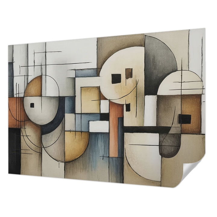 Fali Fotótapéta Autodeziv, Wallfluent, Armonie geometrica, Gri, 208 x 146 cm, Decorativ, Usor De Instalat, 010170060950000285110