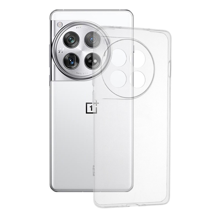 Slim átlátszó tok OnePlus 12-höz, megemelt élek, maximális védelem, illeszkedő kialakítás, rugalmas szilikon, átlátszó