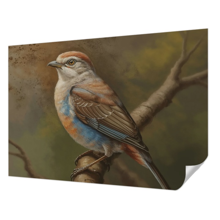 Fali Fotótapéta Autocolant, Wallfluent, Portret de pasare, Alb, 208 x 146 cm, Detasabil, Lavabil, 010170060950000285162