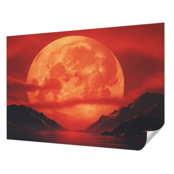 Fali Fotótapéta Autodeziv, Wallfluent, Fenomen nocturn, Rosu, 312 x 219 cm, Pentru Perete, Rezistente La Apa, Umiditate Si Pete, 010170060960000285189